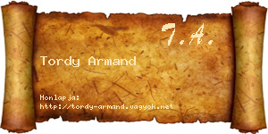 Tordy Armand névjegykártya